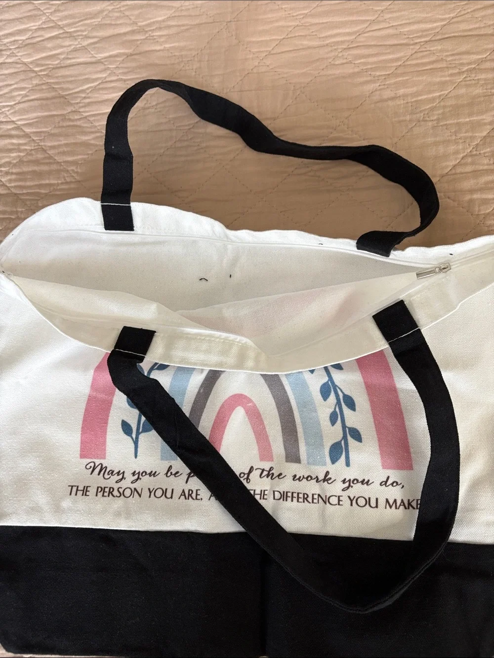 NWOT!! TEACHER GIFT SET: ZIP TOTE, ZIP POUCH, DRINK TUMBLER & BASKET FOR IT ALL!